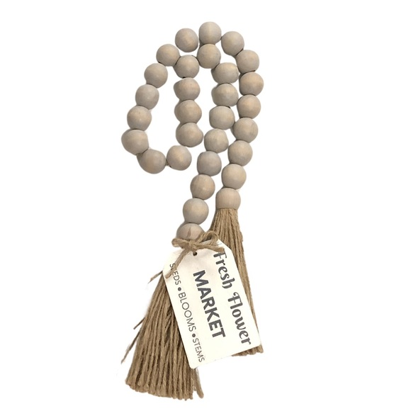 FARMHOUSE Rustic WOODEN BEAD GARLAND Flower Market - Picture 5 of 5